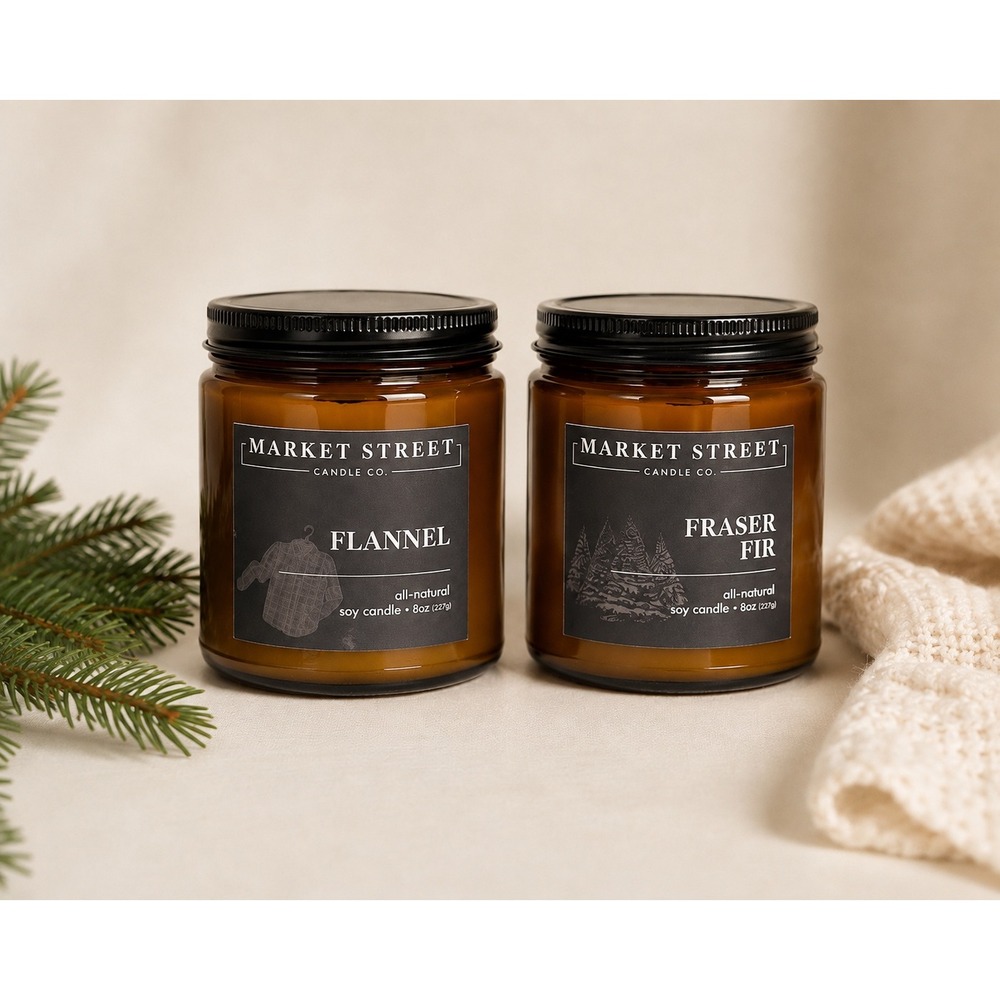 Market Street Candle Co. Amber Twist Collection Soy Candle Set‎